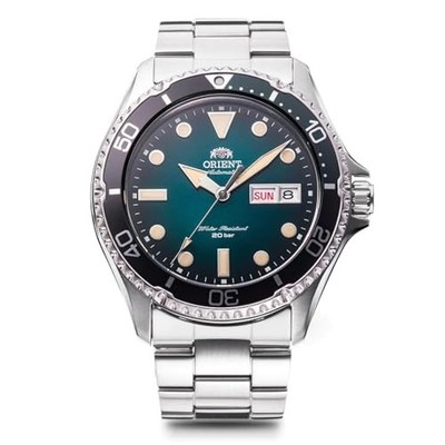 Orient Mako III Kamasu Automatik Taucheruhr 200M grünes Zifferblatt RN-AA0811...