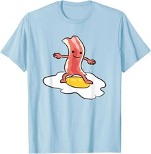 Bacon Surfing On Fried Egg Breakfast Egg and Bacon Unisex T-Shirt