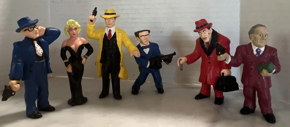 Lote de 6 figuras de PVC vintage 1990 Dick Tracy Applause Disney Foto 2 de 4