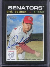 2020 Topps Heritage #WSFS-DBO Dick Bosman Senators Final Season Autographs
