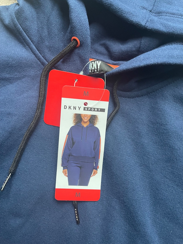 DKNY Sports Womens Tracksuit Set - Hoodie & Joggers Dark Blue MEDIUM BNWT - Picture 3 of 12