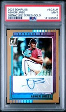2025 PANINI DONRUSS SIGNATURE SERIES ABNER URIBE GOLD AUTO #/10 PSA 9