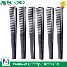 6Pcs Black Carbon Barber Fiber Cutting Comb Fine Tooth Professional Hair Comb
