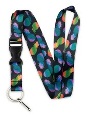 Neck Lanyard for Keys ID Badge with Quick Release Buckle and Flat Ring