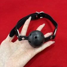 Bondage Open Mouth Gag PU Leather Adjustable Strap Restraint BDSM Roleplay Games