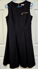 CALVIN KLEIN Black Sleeveless Fully Lined Full Skirt Dress Size 8 EUC