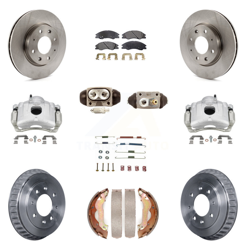 Front Rear Disc Brake Caliper Rotor Drum Semi-Metallic Pad Shoe Cylinder Kit Replacement