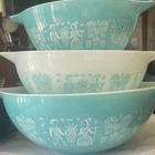 Pyrex Amish Butterprint Cinderella Mixing Bowl Set 442 443 444
