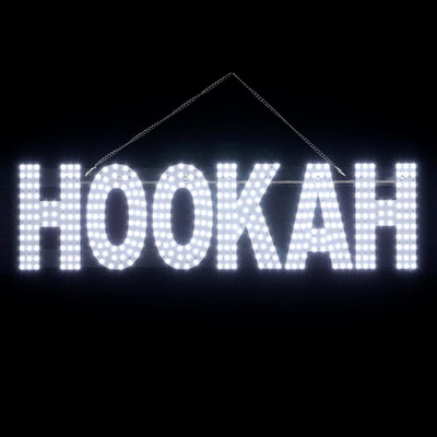 30''X10'' Large LED HOOKAH Signs for Smoke Shops, Super Bright Unique Design HOOKA