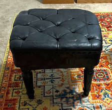 Steinway & Sons Antique, Black Tufted Artist Bench