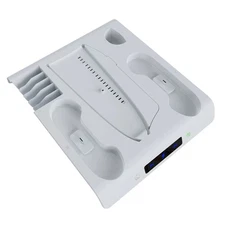 For PS5 Slim Cooling fan Stand Dual Controller Charger Station Headset Holder