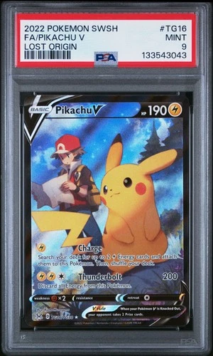 Pikachu v Trainer Gallery TG16/TG30 Swsh11 Lost Origin PSA 9