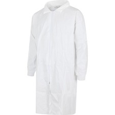 5 Pack Lab Coat Zipper Unisex Disposable Protective Long Sleeve XL BNWT White