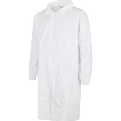 5er Pack Laborkittel Reißverschluss Unisex Einweg Schutz Langarm XL Neu mit Etikett weiß