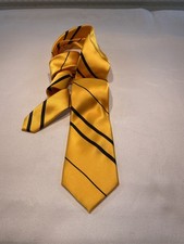 Harry Potter Hufflepuff House Necktie Yellow Black Striped Adult Tie