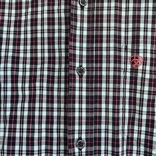 ARIAT Mens Size Medium Plaid Button Down Collared Shirt Long Sleeve - Picture 3 of 10