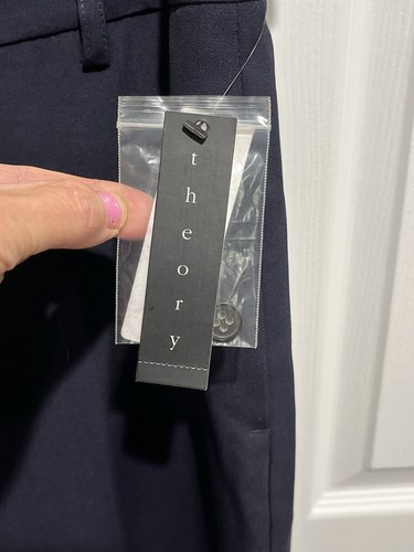 Abito donna Theory SHONNA poeta colore notte profondo lana pantalone con polsini nuovo con etichetta taglia 4 - Foto 3 di 15