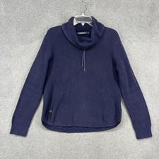 Lauren Ralph Lauren Sweater Womens XL Cowl Neck Waffle Knit Drawstring Pullover