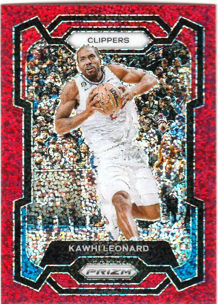 KAWHI LEONARD 2023-24 Panini Prizm Red Sparkle Prizm SSP LA Clippers #4