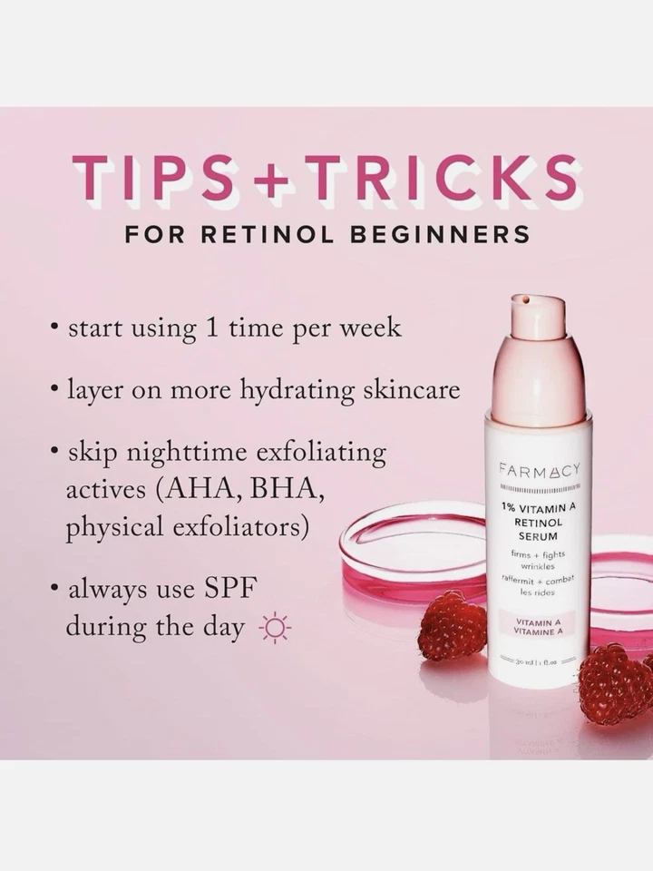 Suero antiarrugas Farmacy 1% vitamina A retinol 1 fl. Oz. (Nuevo en caja) Foto 3 de 3