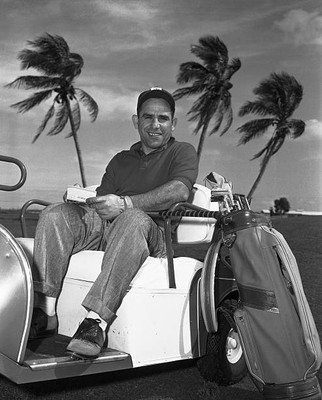 Yogi Berra famed backstop New York Yankees seems very pleased hims- Old Photo