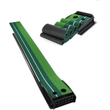 Golf Putting Matte, automatische Ballrückgabe, Aufrollbar, Gummi, 300cm, Indo...