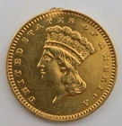 1862 Type 3 Indian Princess Head Gold Dollar $1