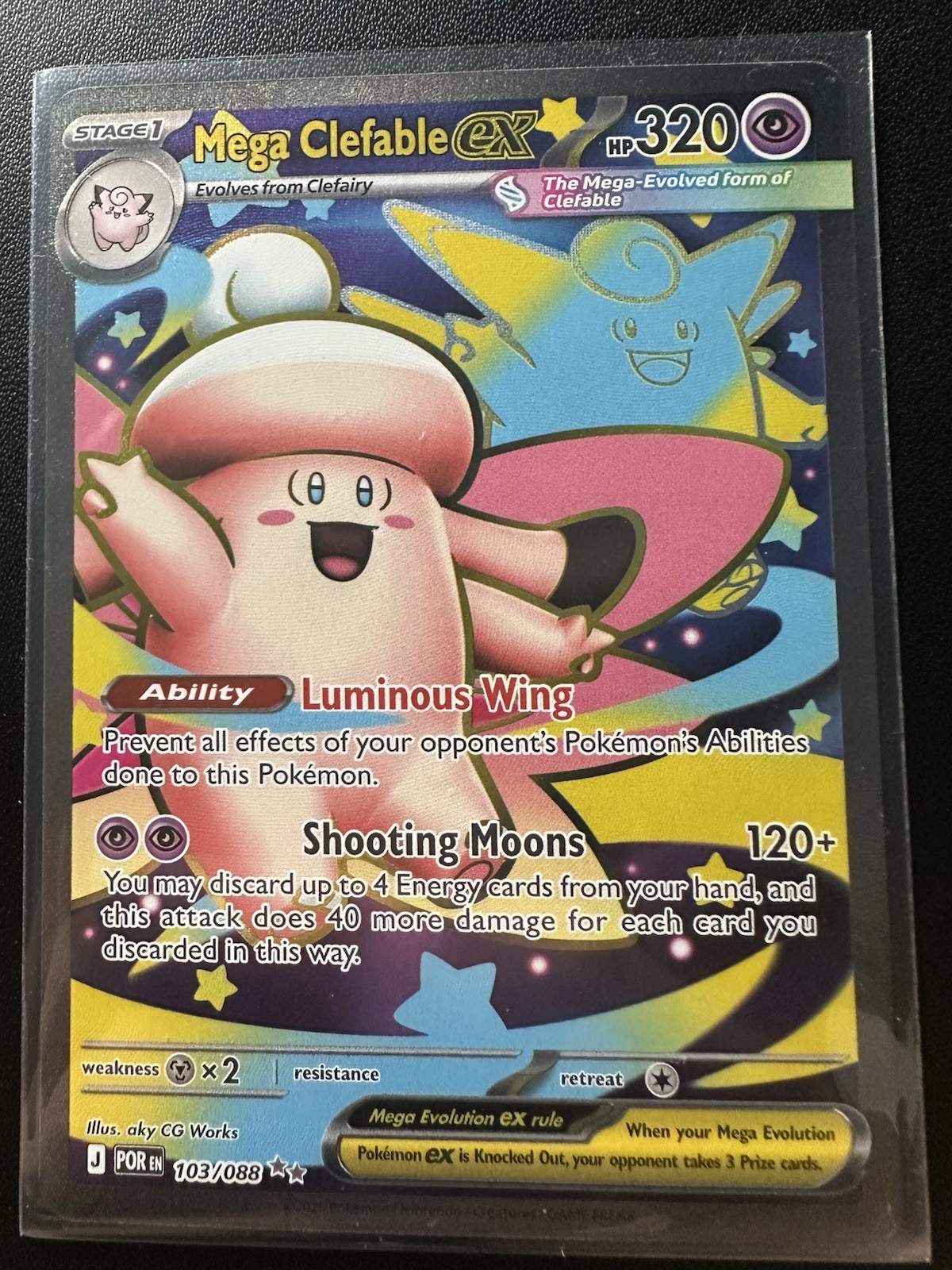 Pokémon Perfect Order Mega Clefable EX Full Art Ultra Rare 103/88