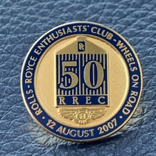Rolls Royce Enthusiasts Club 50th Anniversary Enamel & Gold Lapel Pin Badge 2007