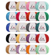 Acrylwolle Baumwolle Strickgarn Set 1000g Häkeln Bastelwolle bunt