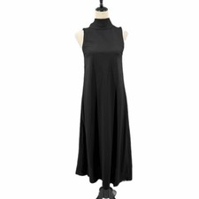 Limited Penn & Ink NY S Black Halter Back Tie Sleeveless Midi Classy Shift Dress