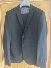 NEXT Tailoring Black Skinny Fit 2-Piece Suit 38S Jacket 30W 33L Trousers