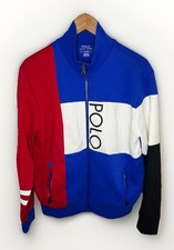 Polo Ralph Lauren Track Jacket Sweat Full Zip Rugby Men  s Medium Colorblock