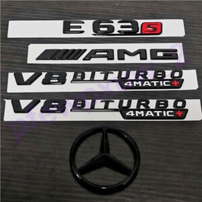 Glänz Schwarz E63S AMG Biturbo 4matic+ Emblem Stern Emblem Für Mercede Benz W213