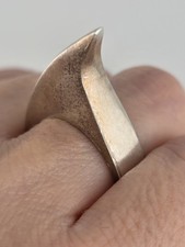 VTG MODERNIST MEXICAN HANDMADE STERLING SILVER RING SIZE 8.5