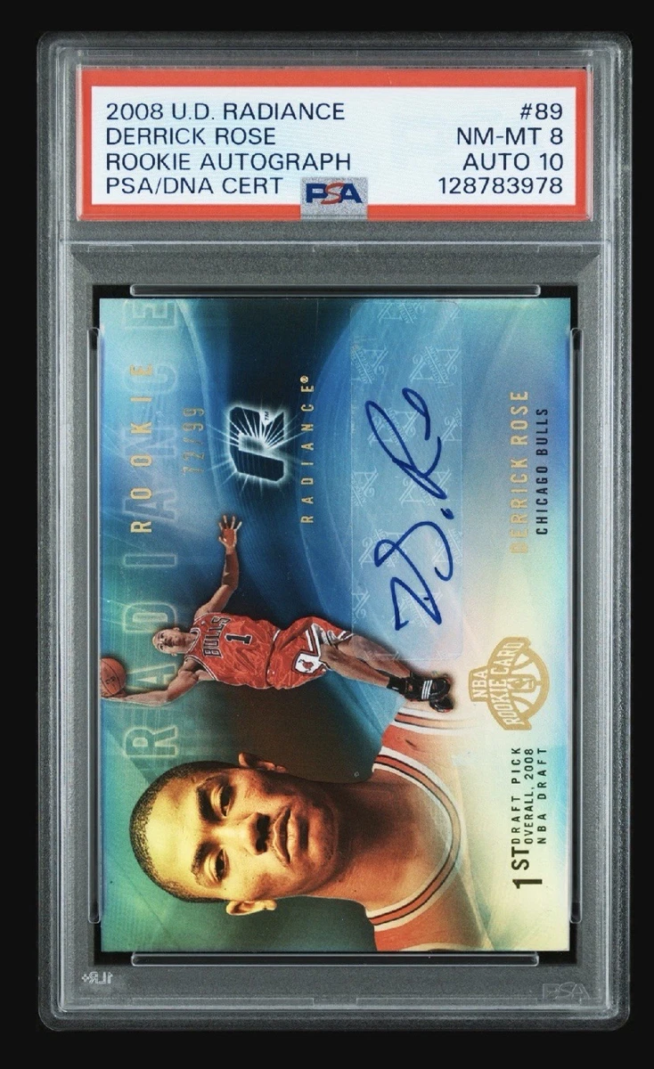 Derrick Rose Basketball Grade 10 Autographed Sports Trading Cards