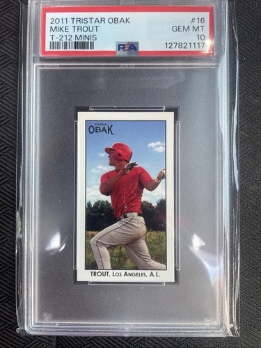 Mike Trout 2011 Tristar Obak Mini T 212 Minis #16 PSA 10 Angels