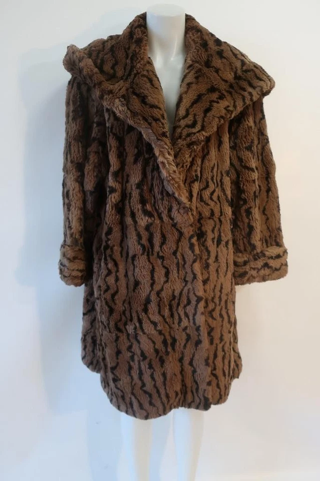 Womens Carole Little Brown Rabbit Fur Coat XL - Image 2 of 4