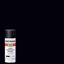Rust-Oleum 7777-830 Stops Rust Satin Black Spray Paint 12 oz. (Pack of 6)