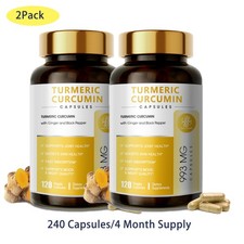 240 Capsules Turmeric Curcumin with BioPerine with Ginger  Black Pepper
