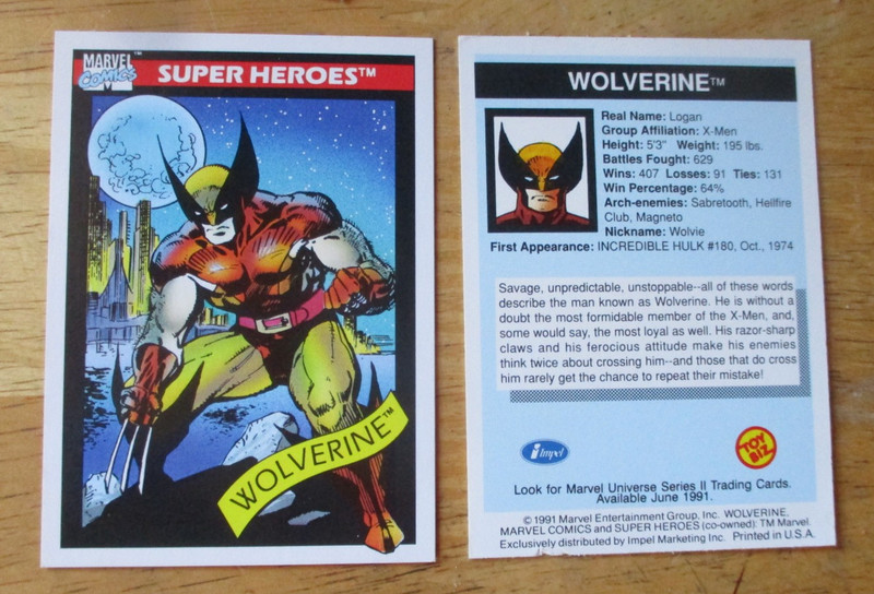 WOLVERINE Promo Card Toy Biz / Impel 1991