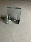 BLENKO SINGLE CLEAR "ICE"GLASS BOOK END WAYNE HUSTED MID-CENTRY MODERN