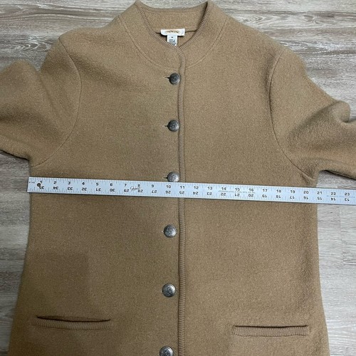 Talbots 100% Wool Coat Jacket Women's Beige Mid-Length Classic Coatigan Sz M - Picture 10 of 15