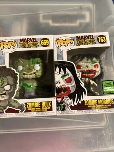 Funko Pop! Marvel Zombies Lot Of 2: Morbius 2021 Spring convention #763 and Hulk
