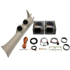GlowShift Dual Pillar Pod w 60 Boost & 1500 EGT Gauges for 07-13 Chevy Silverado