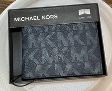 Michael Kors Jet Set Men’s Slim Billfold Wallet Blue. New With Tags 