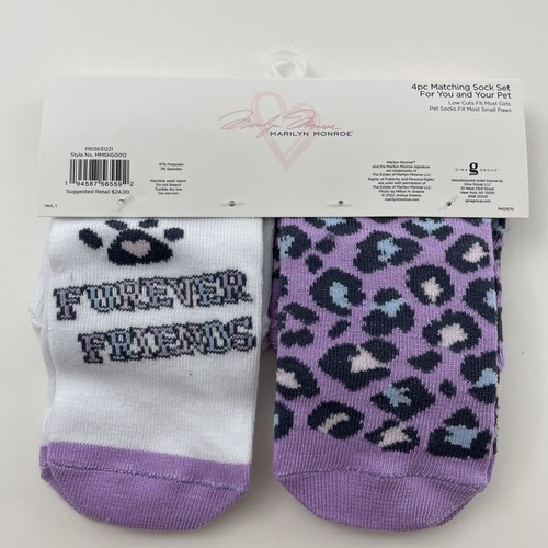 Marilyn Monroe Girls Sz & Matching Pet Socks FF 4 Pair Set Low Cut NEW OSFM - Picture 2 of 7