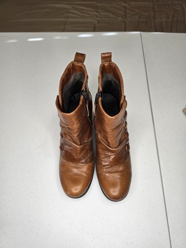 Miz Mooz Womens Nimah Brandy Leather Ankle Boots EUR 40 US 9 - Picture 6 of 11