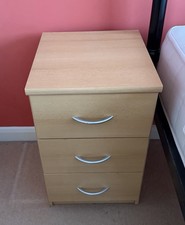 Pair of Oak effect Bedside Cabinets 3 Drawers