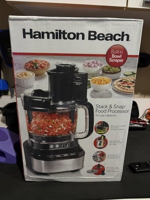 Hamilton Beach Stack & Snap Food Processor and Vegetable Chopper, Black (70725A)